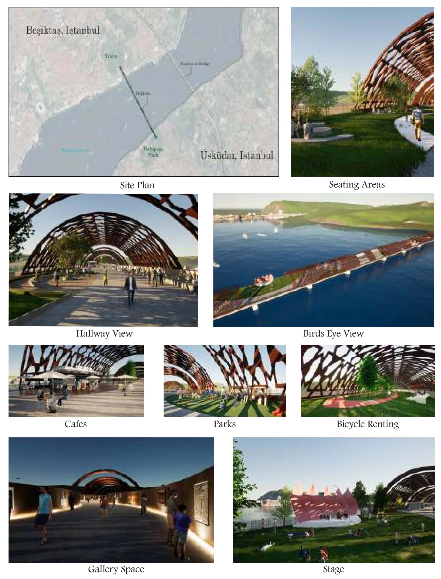 Site plan and interior and exterior renderings