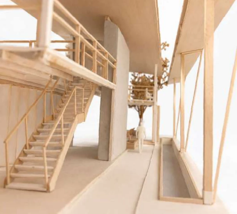 Physical model stair and water channel